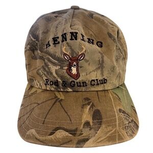 VTG Henning Gun Club Farmers Snapback Hunter Camo Trucker Hat Cap Fishing‎ Deer